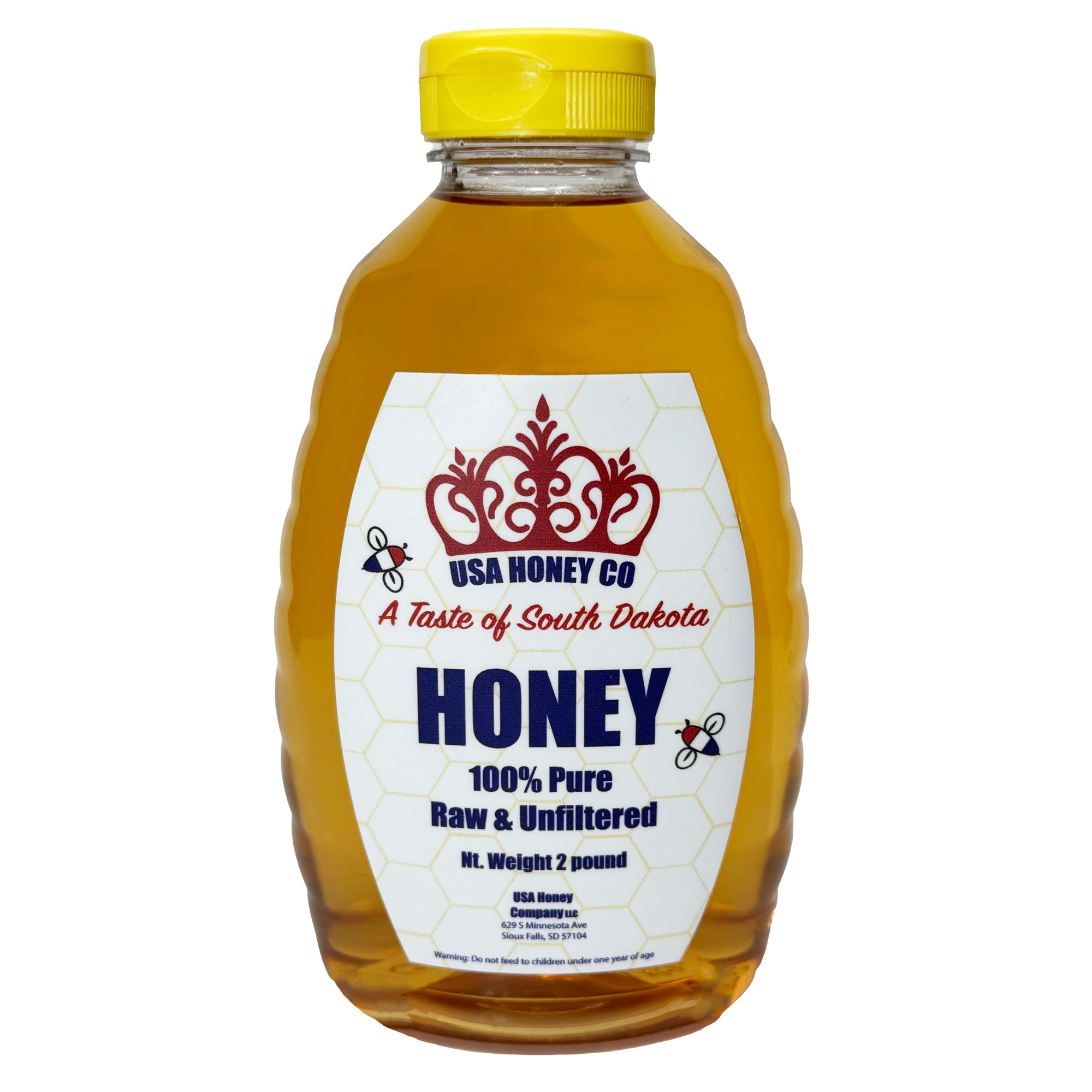 2 lb Bottle - Pure, Raw Unfiltered Honey - A Taste of South Dakota